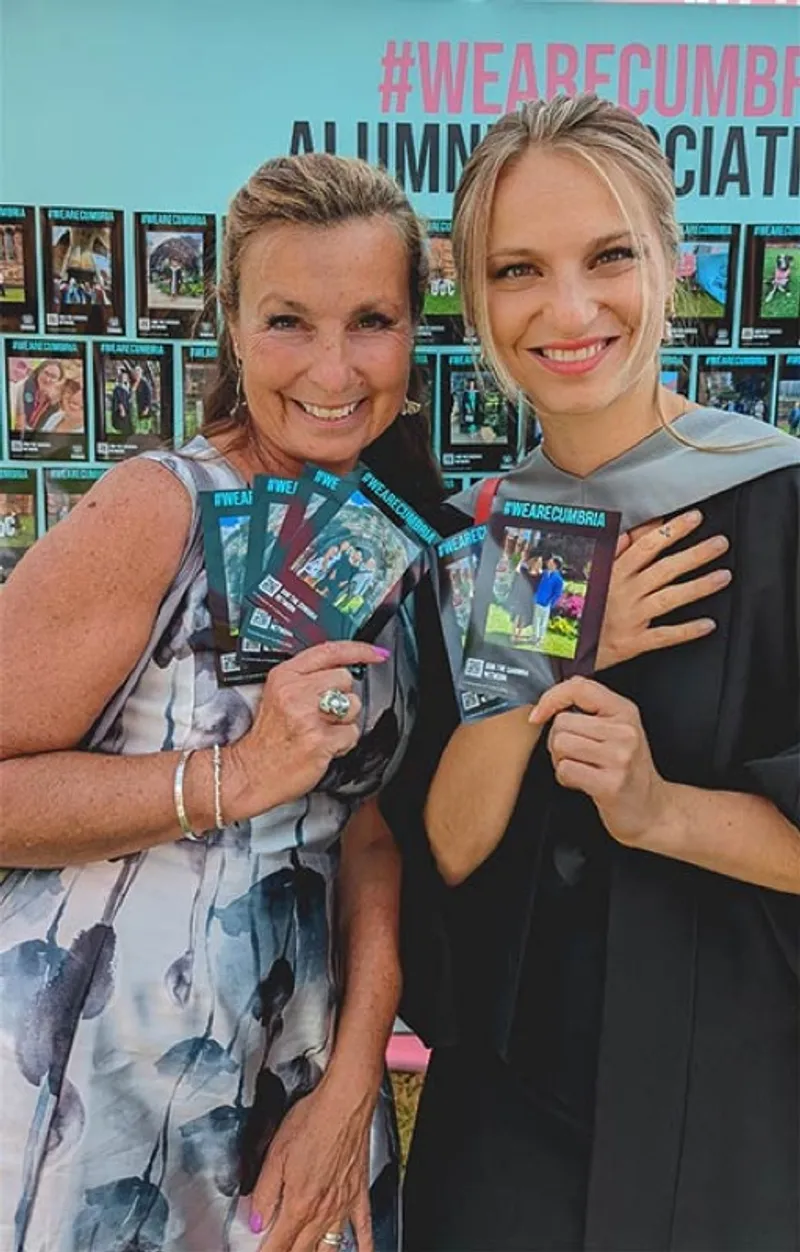Cumbria graduates showing off their SquareShare prints